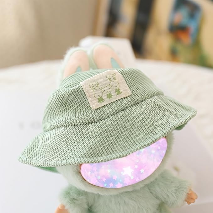 17cm Doll Clothes Set, 5 Pieces Dress Outfit Set for 6.7inch Doll Suit, Fashion Chic Hat & Clothes Accessories for 1st/2nd/3rd Gen Dolls Play & Display Green