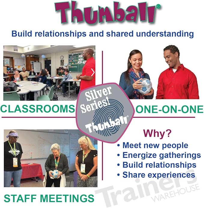 Trainers Warehouse 6" Thumball Collection, 32 Prompts for Conversation, Team Building, Relationship and Training