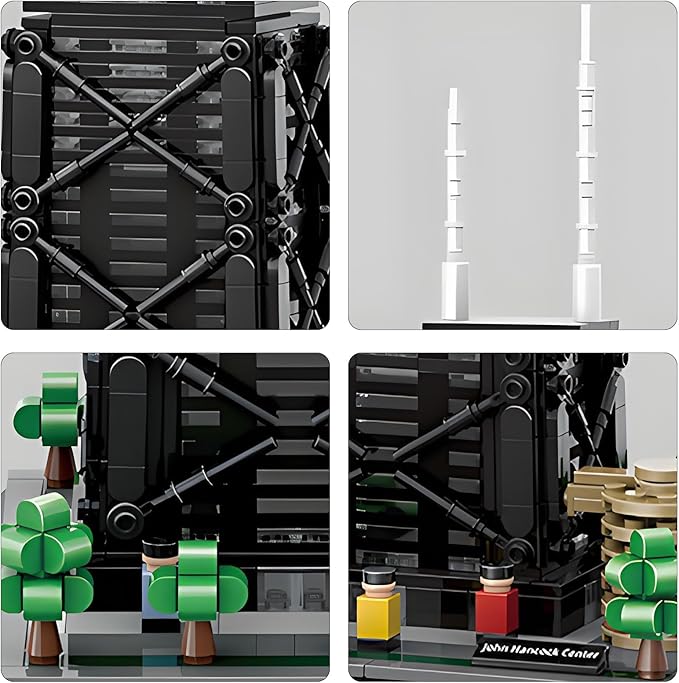 John Hancock Center Chicago Architecture Model Building Blocks Sets The Office Landmarks Skyline Set Toys Collection for Kids Adults 1284Pcs