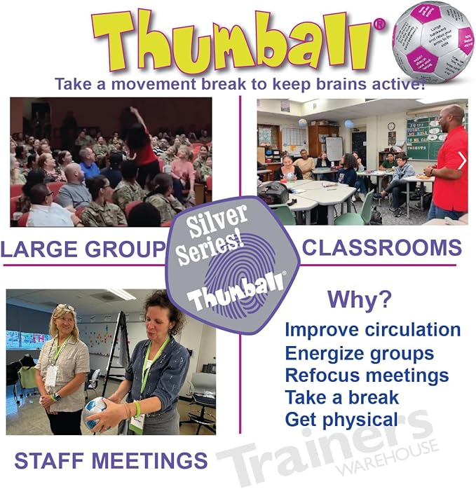 Trainers Warehouse 6" Thumball Collection, 32 Prompts for Conversation, Team Building, Relationship and Training