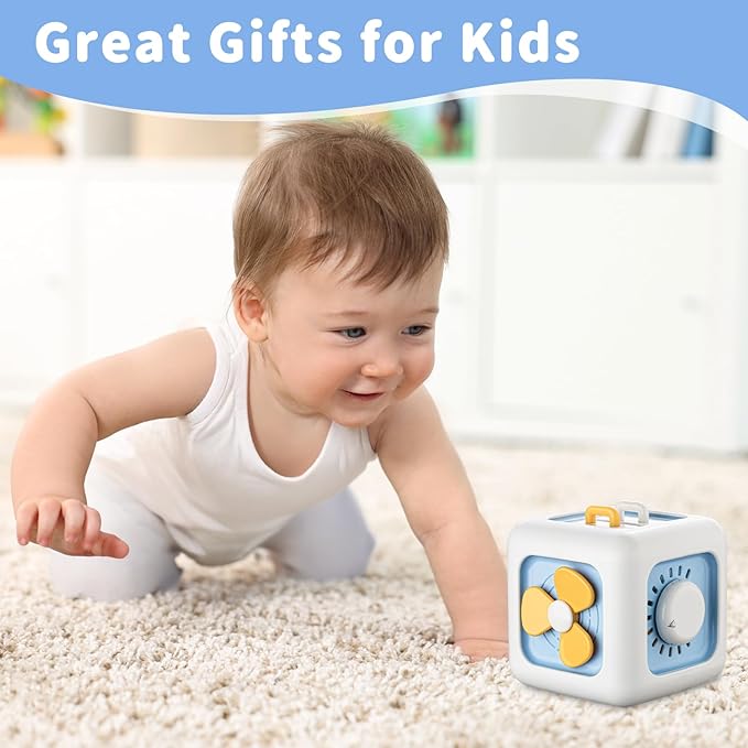 Busy Cube Toys for 1 Year Old, Montessori for 1+ Year Old, Travel Toys for Toddlers 1-3, Learning Fine Motor Skills| Birthday Gifts for 12 Months Stocking Stuffers