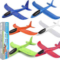 BooTaa 6 Pack Airplane Toys, 17.5" Large Throwing Foam Plane, 2 Flight Mode Foam Gliders, Birthday Gifts for Kids 3 4 5 6 7 8 9 10 11 12 Year Old Boys Kids Girls, Outdoor Yard Family Game Toys