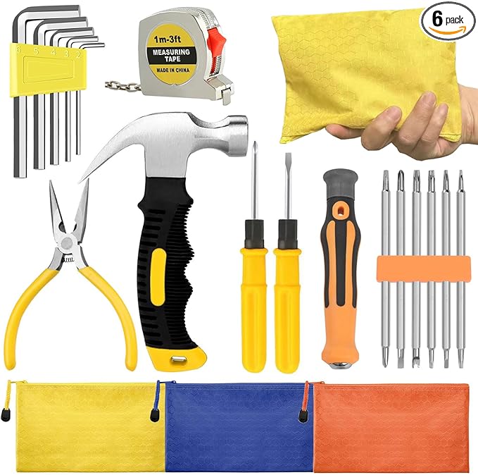 Mini Operation Tool Kit Bulk – Small Emergency Compact Tool Set for Beginners, DIY Projects, Home Maintenance, Office & Apartment Use – Perfect Men Christmas Gifts Tool Birthday Party Favors