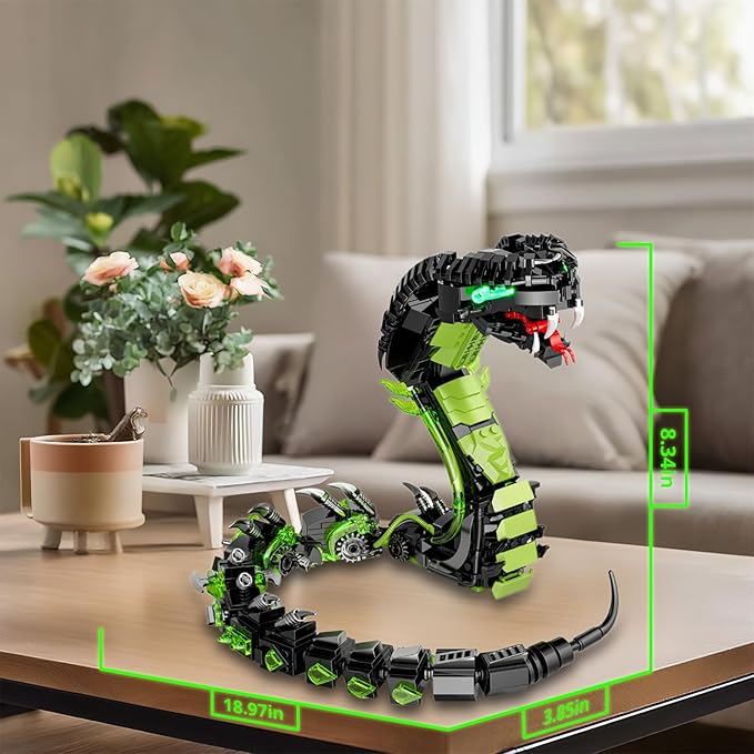 Mechanical Snake Building Kit, 689 PCS Technic Cobra Robot with Movable Joints, STEM Construction Toy for Kids Ages 8+, Educational Brick Model, Creative Gift for Boys and Girls