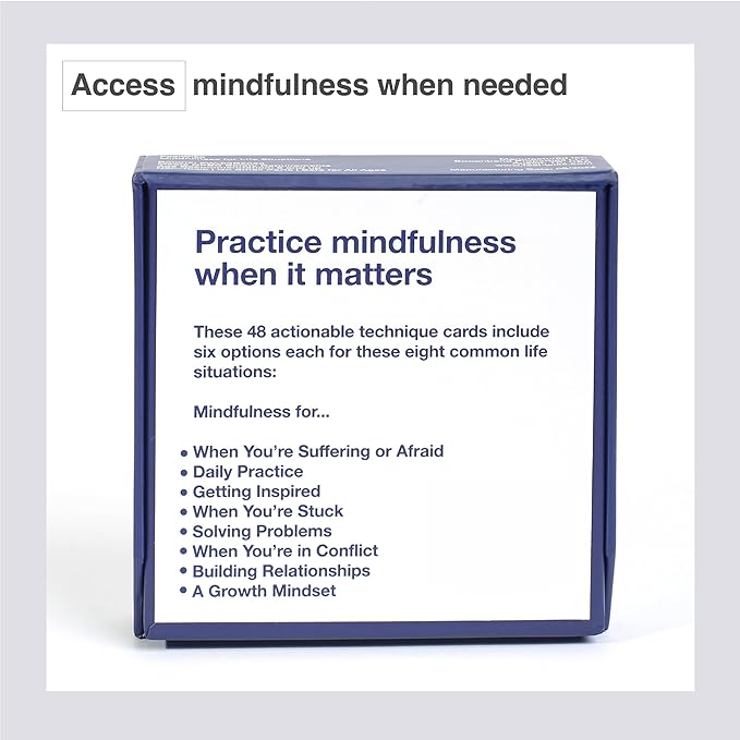 Mindfulness Cards | 48 Research-Backed Techniques for Real-Life Situations | Emotional Intelligence, Growth Mindset, Conflict Resolution, & Daily Mindfulness