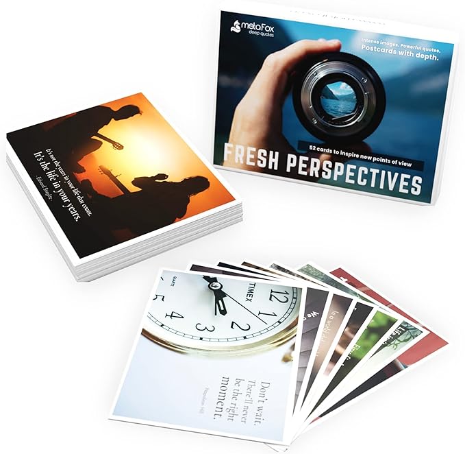 metaFox - 52 Inspirational Cards, Positive Affirmations Cards & Motivational Postcards, Picture Cards For Daily Inspiration, Mindfulness Cards, Affirmation Deck For Reflection, Fresh Perspectives