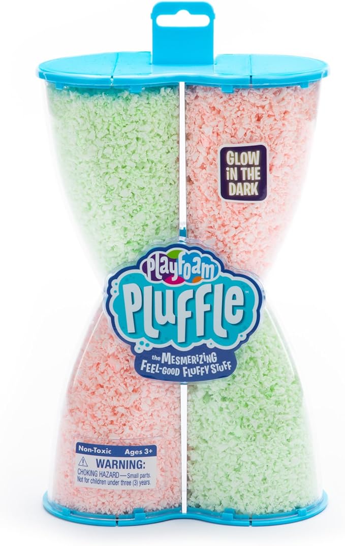 Educational Insights Pluffle® Glow-in-The-Dark - Sensory Bin Foam Set, No Mess Alternative to Sand Toys & Slime for Toddlers at Home or in The Classroom, Fun Sensory Table Filler, Gift for Ages 3+