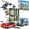 City Police Bank Building Sets, Compatible with Lego Police Bank, Includes Car, Bank, Helicopter, Police Chase Building Blocks Toy Set Gift for Kids 6 Plus Years Old（655 PCS）