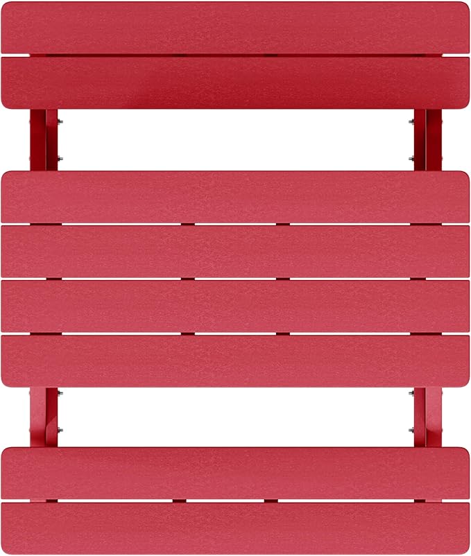 Costaelm Kids Picnic Table, HDPE All Weather Outdoor Toddler Picnic Table and Chair Set Kids Bench for Patio, Backyard, Garden, Lawn, Red