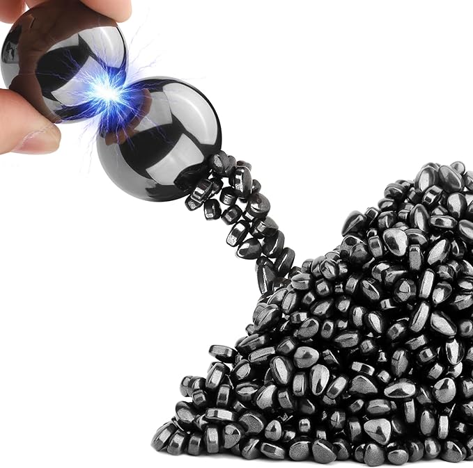 Cool Fidget Magnet Ferrite Putty, Slime Putty Party Favors, Hematite Magnetic Stones Eggs with 1.26 inch Magnet Balls, Anti Anxiety Desk Toy, Stress Relief EDC Toy Atuism Slime Putty& Science Kit Gift