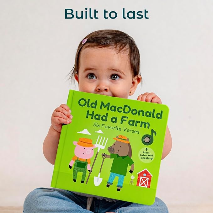 Cali's Books Old Macdonald Had a Farm Music Book for Toddlers 1-3 Years Old - USB Rechargeable Musical Nursery Rhymes Song, Electronic Digital Sound Book for Baby Girls and Boys with Built-in Speaker