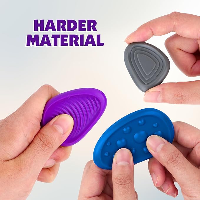 Fidget Toys Adults Sensory Stone: 6 Pack Textured Worry Stone for Autism Kids Calming Down - Fidget Stress Toys for Anxiety Relief - Small Students Prizes Fidget Toys