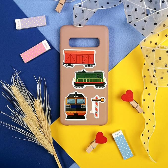 BulbaCraft 100 Pcs Train Stickers & Decals - Train Party Favors - Gifts for Women & Men