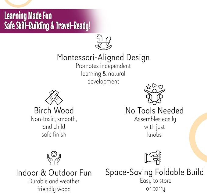 Montessori Activity Cube | Foldable Montessori Climbing Cube | Indoor 9 in 1 Transformable Activity Cube for Toddlers & Kids | Indoor Climbing Activity Wooden Playground (Activity Cube)