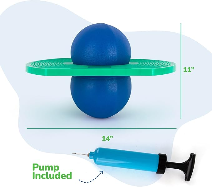 ArtCreativity Pogo Ball for Kids (Up to 175 lb) - Inflatable Balance Bounce Board with Pump and Durable Textured Jumping Board - Pogo Ball Toy Pogo Jumper - Outdoor Birthday Gifts for Boys and Girls