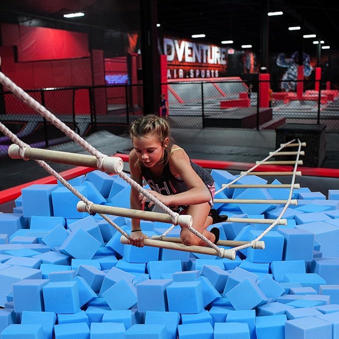 TRENDBOX 48 PCS 5" x 5" x 5" Foam Pit Blocks Sponge Cubes Foam Pit Cubes Sponge Blocks for Amusement Park, Gymnastics, Freerunning and Parkour Courses - Dark Blue (New)
