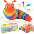 Cevioce Fidget Slug Toy, Sensory Slug Fidget Toys for Kids & Adults, 1 PC Autism Sensory Toys for Autistic Children Toddlers, Toddler Toys - 3 4 5 6 7 8+ Year Old Girl Boy Birthday Gifts F