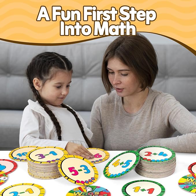 Active Learning Who’s Counting Game: 81 Oversized 0-30 Number, Addition Subtraction Sturdy Floor Activity Math Cards, Multiuse Games, Two Levels of Age: 3-4 and 5+ (Addition)