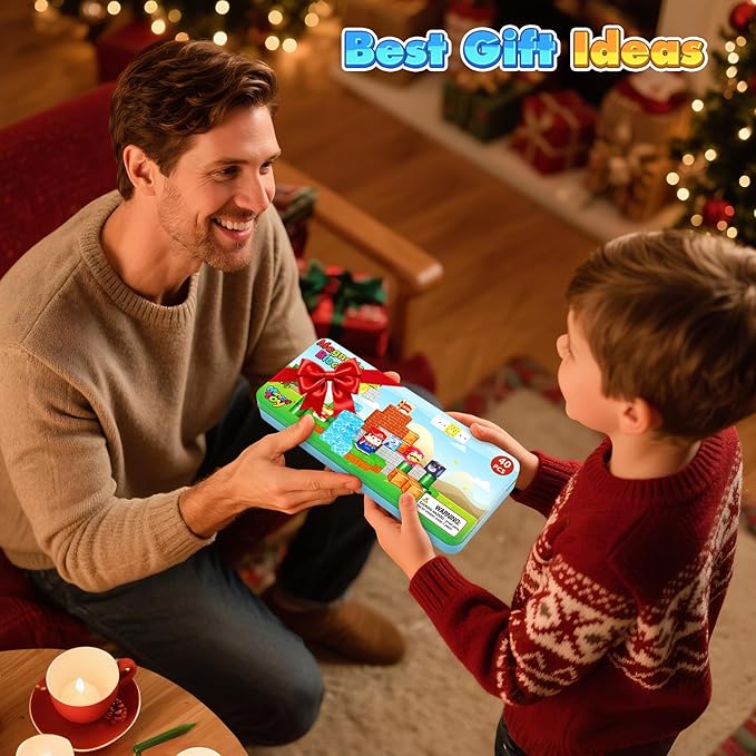 Mini Magnetic Blocks Toddler Travel Essentials Toys with Case Set, Kids Games Montessori Preschool Education Sensory Toys for 3-8 Year Old Boys Girls Christmas Birthday Gifts