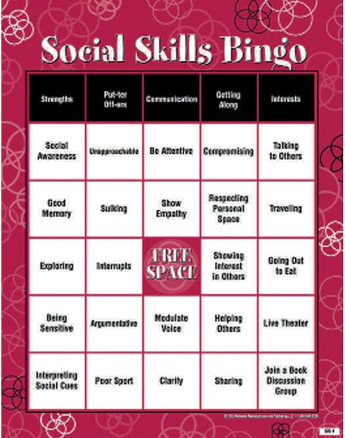 Wellness Reproductions & Publishing Social Skills Bingo Game for Adults