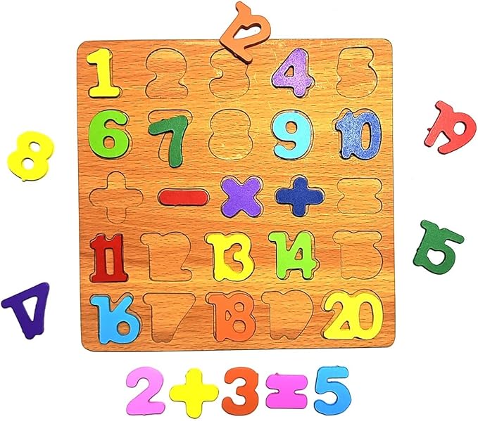 ABC Wooden Pegged Puzzle Set of 3- Uppercase, Lowercase Letters & Numbers Learning Toy for Kids | Educational Alphabet & Number Matching Game | Montessori Wooden Peg Puzzle for Toddlers & Preschoolers