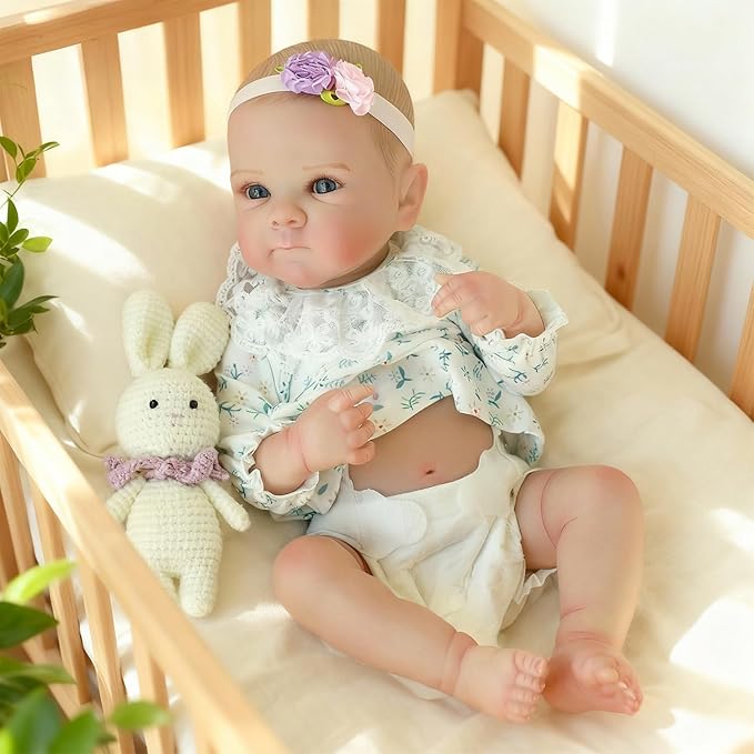 WOOROY Realistic Reborn Baby Dolls, 20 Inch Lifelike Newborn Baby Girl Doll with Full Body Vinyl, Real Life Baby Dolls with Accessories Gift Toys for Kids Age 3+