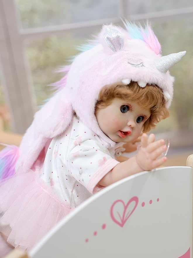 Reborn Baby Dolls, 18inch Large Realistic Hand-Rooted Hair Lifelike Baby Dolls with Accessories for 3+ Year Old Girls Gifts, Pretend Play, Collection