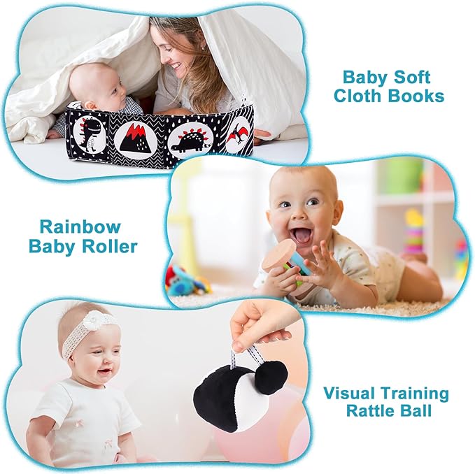 KMTJT Montessori Toys for Babies 0-6 Months | Learning Educational Box Wooden Toys for Baby Infant Newborn Toys 0-6 Months | 1st First Birthday Gifts for 0 6 12 18 Months Boys Girls