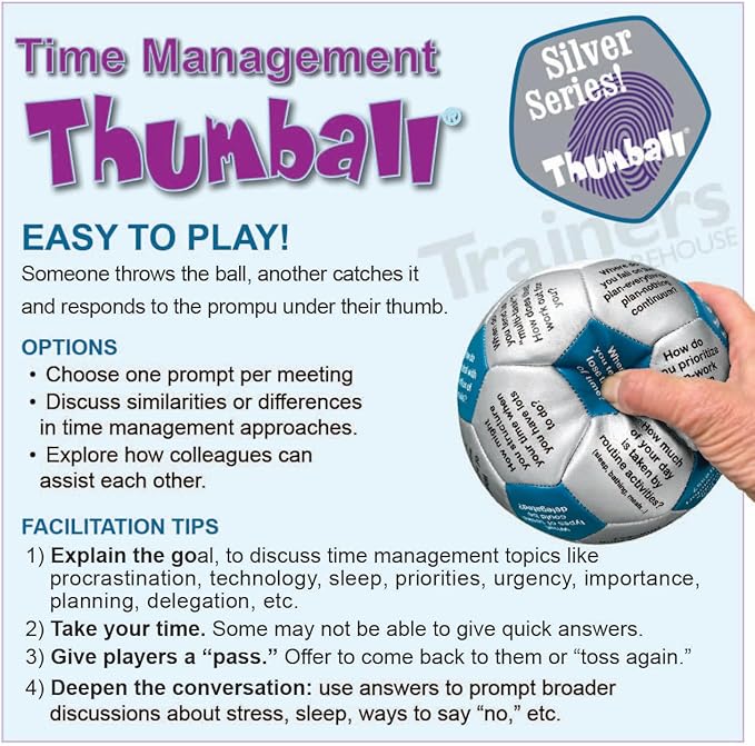 Trainers Warehouse 6" Thumball Collection, 32 Prompts for Conversation, Team Building, Relationship and Training