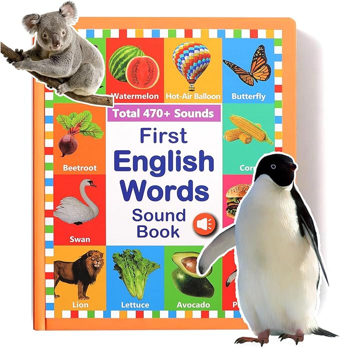 English Words Sound Book for Toddlers 3-6 | 470+ Words & Phonics Learning Toy | Interactive Speak & Spell with Sounds & Pictures | 21 Themes | 2025 Educational Gift