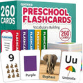 QUOKKA 260 Flash Cards for Kids Ages 3-5 with Realistic Images – Pre K Flash Cards Age 4-5 for Toddlers & Preschool, Alphabet, Numbers, Shapes, etc with 30 Learning Activities Color-Coded for Sorting