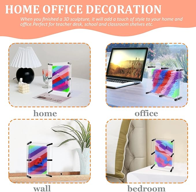 MICKYU Rainbow 3D Pin Art Impression Toy Fidget Sensory Toys for Kids with Autism