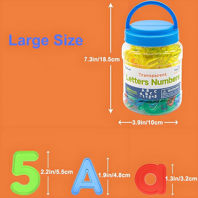 Light Table Toys 66 Pcs Translucent Capital and Lowercase Letters and Numbers,Light Table Manipulatives and Accessories for Kids