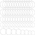 Pndeyo 60pcs Hypoallergenic Earring Beading Hoops, Mix Sizes Round Hoop Earrings Findings, Open Earring Wire Ring Accessories for Jewelry Making- Silver