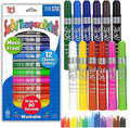 Kwik Stix Solid Tempera Paints, Thin Stix Paint Pens, Super Quick Drying, 12 Classic Colors for Children - 12 Pack - TPG-608