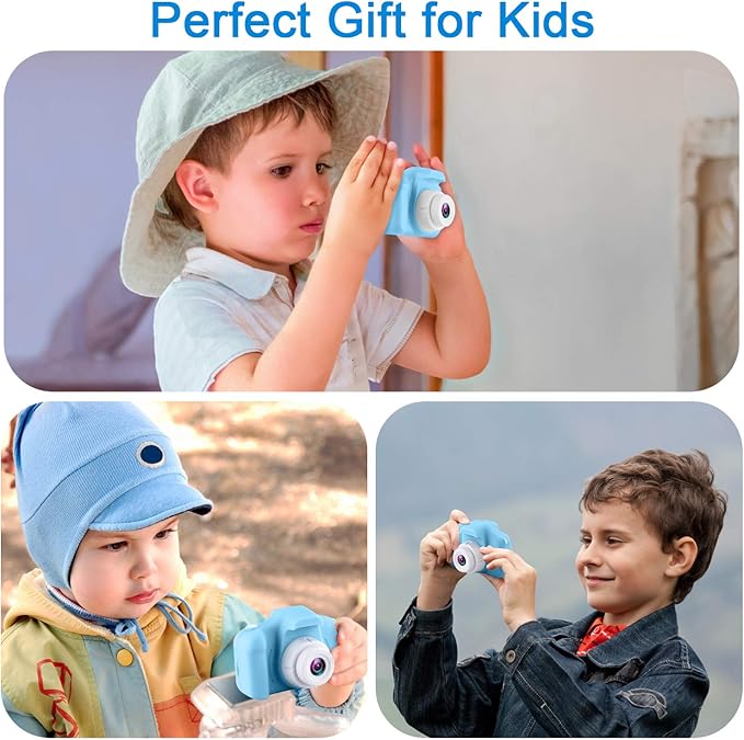 GKTZ Toys for Girls Age 3-8, Kids Camera Digital Video Toddler Camera Children Camcorder Birthday Gifts for 3 4 5 6 7 8 Year Old Girls with 32GB SD Card (Blue)