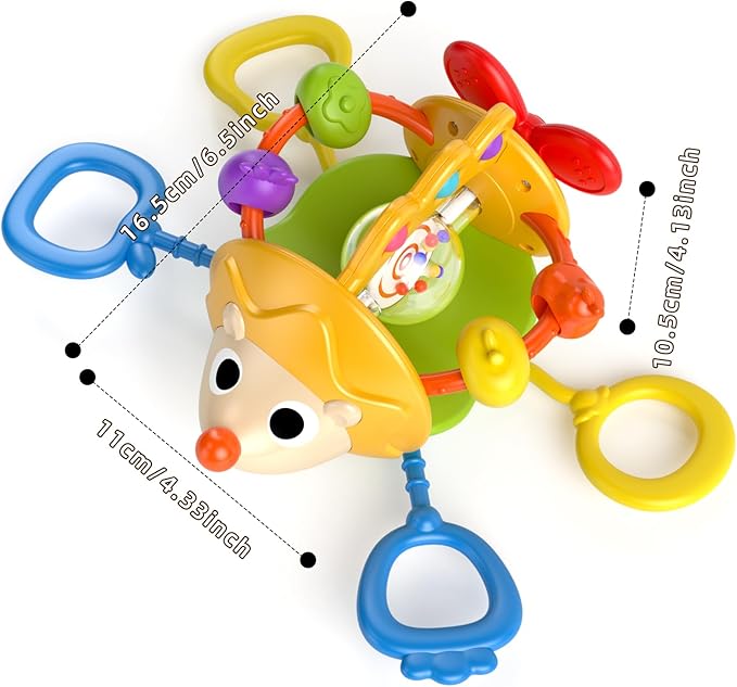 Baby Sensory Toys for 3-6-9-12-18 Months, Silicone Pull String Toy, Baby Birthday Gifts for 1 2 Year Old Boy Girl Infant 5 7 8 9 10 Months Old, Car Seat Airplane Travel Toy