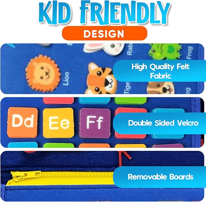Busy Board Montessori Toy for Toddlers Ages 1-4 – Sensory Activity Board for Fine Motor Skill Development, Educational Travel Toy for Airplane & Car, Learning Toys for Boys & Girls