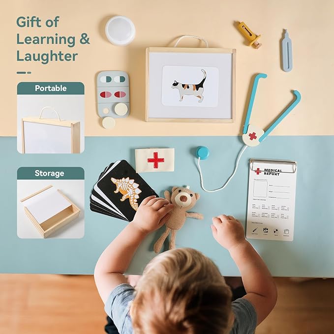 Kids Vet Doctor Kit & STEM Toy | Learn Animal Anatomy with Stethoscope, Organ/Muscle Models, X-Ray Cards | Interactive Pretend Play for Boys & Girls