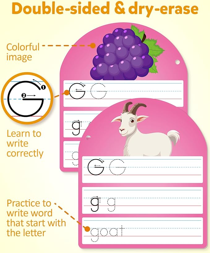 Coogam Handwriting Practice Copybook, Write and Erase Alphabet Number Learning Materials, Educational Tracing Letters for Pre-K Homeschool Student Kids Age 3-6