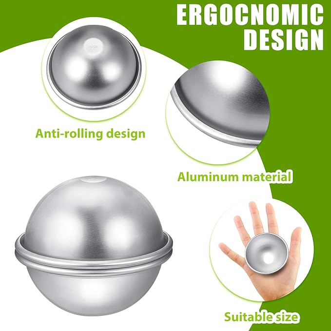 Patelai 32 Pcs 6 Cm/ 2.4 Inch Diameter DIY Metal Bath Bomb Crafting Mould Bath Bomb Making Supplies for Crafts Making