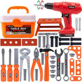 Kids Tool Play Set,Electric Screwdriver Toy with Box, 42pcs Toddler Electronic Toy Drill Kits, Pretend Play Construction Tools for Boy Girl Halloween Present Birthday Dress Up Party