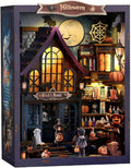 Book Nook Kit for Adults, 3D DIY Wooden Holiday Theme Miniature House Craft Kit Bookshelf Christmas Decor Halloween Birthday Gift