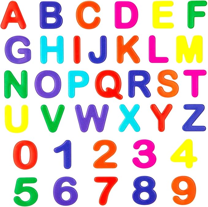 Alphabet Letters & Numbers - 36 Piece Reusable Window Stickers Gels & Decals - Full Alphabet and Numbers - Puffy Sticker Activities for Classroom, Teacher Essentials, Nursery