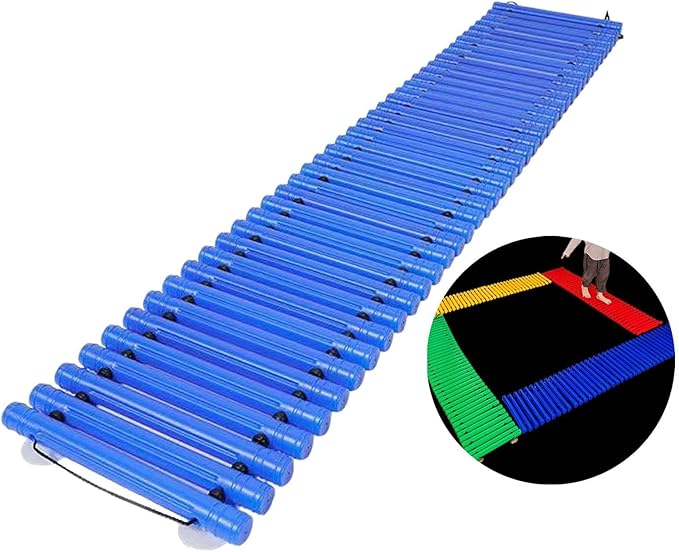 Balance Path Board Balance Block Space Saving Stable Non Slip Edging Kindergarten Balance Trail for Outdoor Indoor, Blue