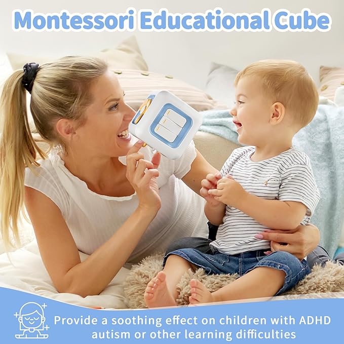 Busy Cube Toys for 1 Year Old, Montessori for 1+ Year Old, Travel Toys for Toddlers 1-3, Learning Fine Motor Skills| Birthday Gifts for 12 Months Stocking Stuffers
