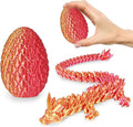 Small Dragon Eggs with Dragon Inside, 3D Printed Surprise Funny Gifts for Kids, Articulated Dragon Fidget Toys for Adults, Executive Desk Toys Office Room Décor (Orange Red)