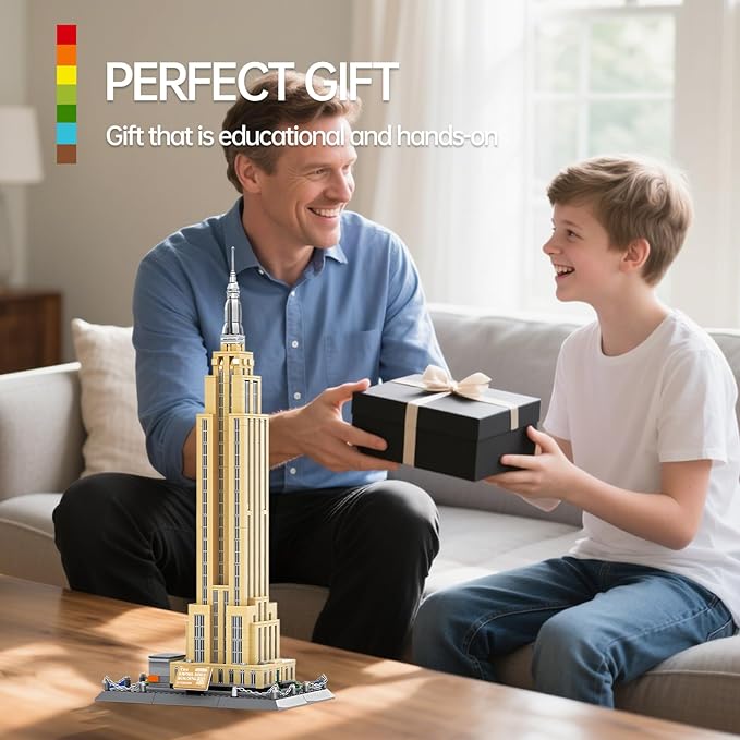 Empire State Architecture Model Building Block Set for Adults New York's World Famous Landmark Architectural Toys Gift Kids and 1570 Pieces