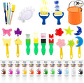 ABEIER Washable Finger Paint Kit for Toddlers, 12 Colors with Paint Tools, Safe Non-Toxic, Baby Safe Paint for Hand and Feet, Mess Free Art Supplies for Kids, DIY Crafts, Kids Gifts, Ages 3+