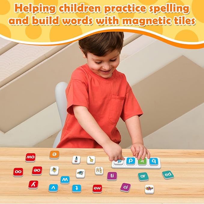 Aizweb Magnetic Letters, Phonics Games Letter Tiles Alphabet Magnets Learn to Read Spelling Phonemic Awareness Speech Therapy Science Reading Manipulative Elkonin Box Preschool Kindergarten Classroom